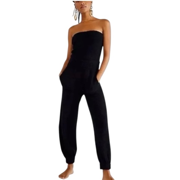 Free People Beach / Claire Terry Strapless Jumpsuit / Boho Cozy Swimsuit Cover - Picture 1 of 3